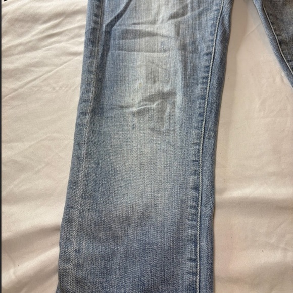 Pilcro And The Letterpress Hyphen 25 Jeans Distress Ankle Appliqué Yellow Print - Picture 4 of 16